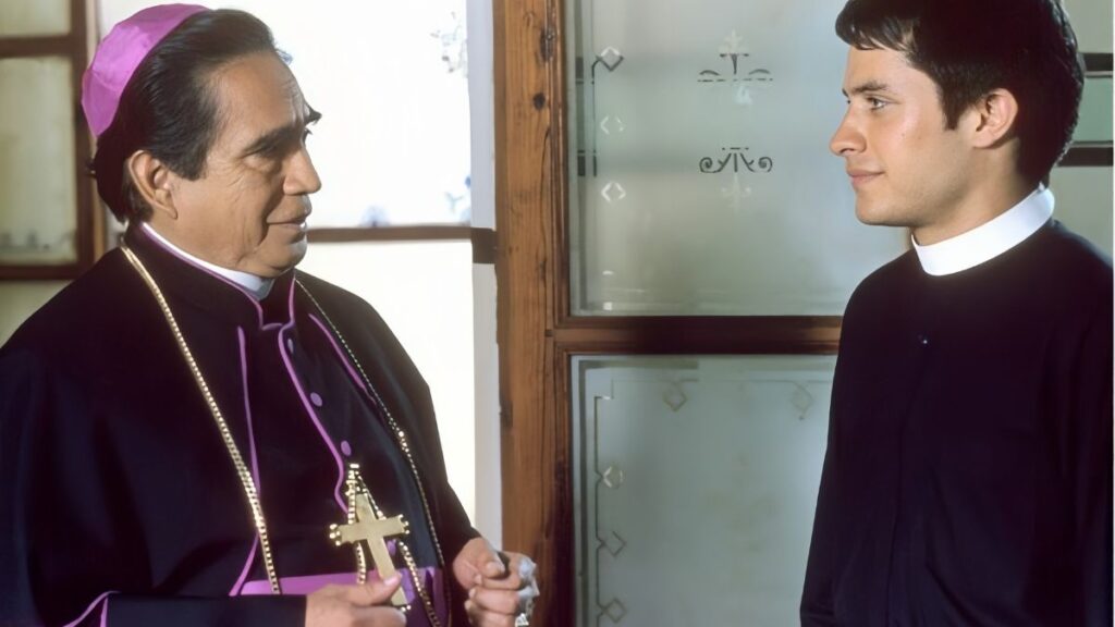 Imagen promocional y análisis crítico de la película dramática El crimen del padre Amaro.